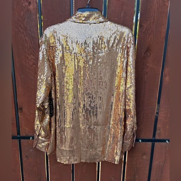 RETROFETE Carlotta Sequin top nude size small NWT - Picture 5 of 13
